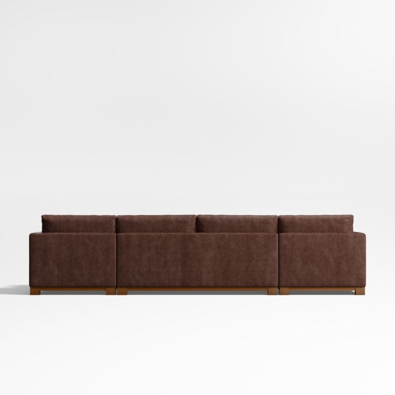 Gather Deep Wood Base Leather 3-Piece Double-Chaise Sectional Sofa - image 5 of 7