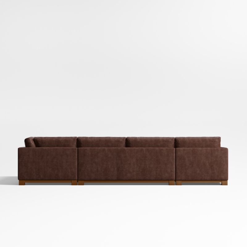 Gather Deep Wood Base Leather 4-Piece Corner Sectional Sofa with Chaise Lounge - image 5 of 7