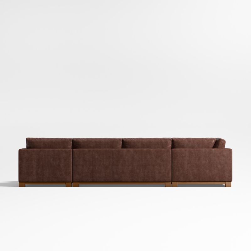 Gather Deep Wood Base Leather 4-Piece Corner Sectional Sofa with Chaise Lounge - image 5 of 7