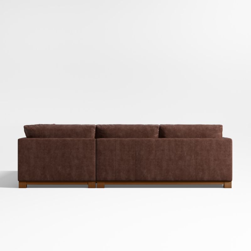 Gather Deep Wood Base Leather 4-Piece Corner Sectional Sofa with Chaise Lounge - image 4 of 7