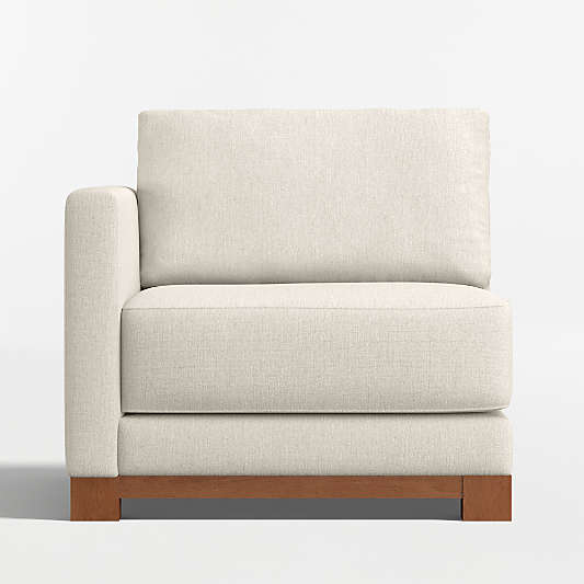 Gather Deep Wood Base Left-Arm Chair Sectional Piece