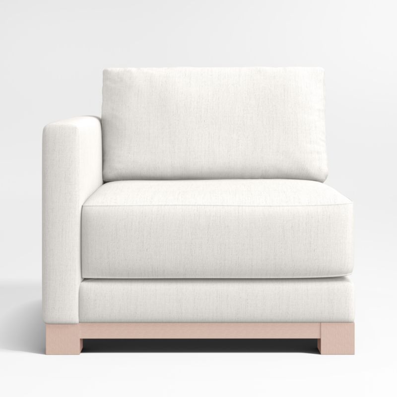Gather Deep Wood Base Left-Arm Chair | Crate & Barrel
