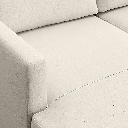 Gather Deep Wood Base Bench 2-Piece Chaise Sectional Sofa