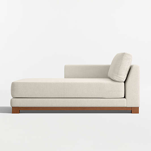Gather Deep Wood Base Left-Arm Chaise Lounge Sectional Piece
