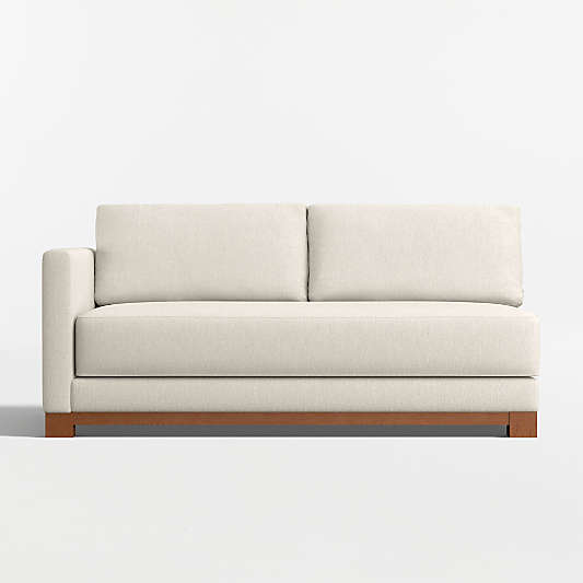 Gather Deep Wood Base Bench Left-Arm Sofa Sectional Piece