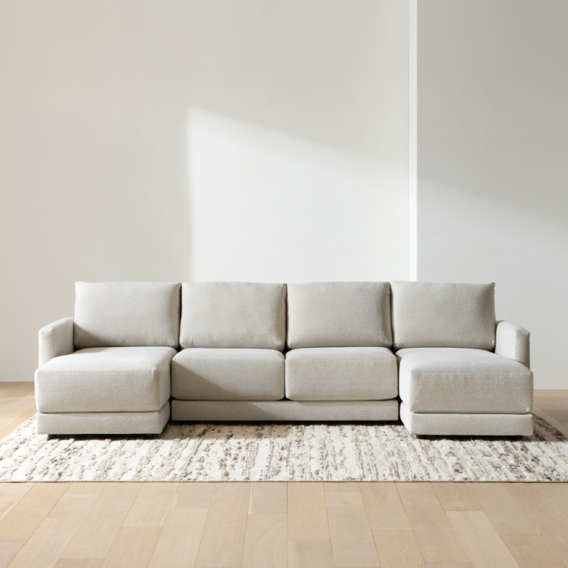 Gather Deep 3-Piece U-Shaped Sectional Sofa with Double Chaise Lounge - image 3 of 15