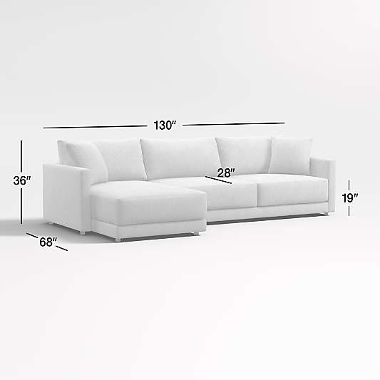 Gather Deep 2-Piece Left-Arm Extra Wide Chaise Sectional Sofa