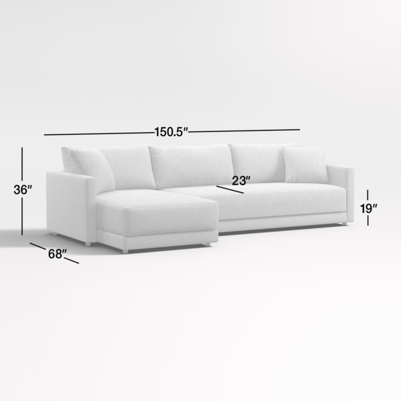 View Gather Deep 2-Piece Extra Wide Chaise Bench Sectional Sofa - image 2 of 15