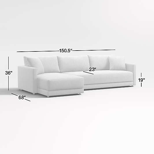 Gather Deep 2-Piece Left-Arm Extra Wide Chaise Sectional Sofa