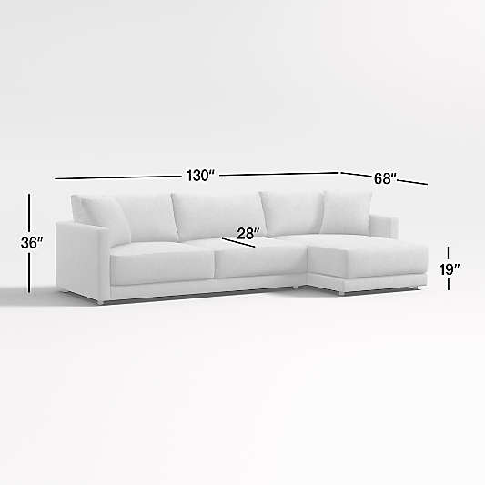 Gather Deep 2-Piece Right-Arm Extra Wide Chaise Sectional Sofa