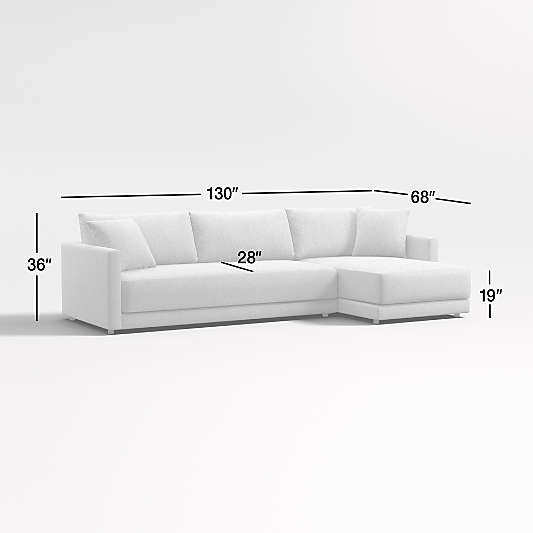 Gather Deep 2-Piece Extra Wide Chaise Bench Sectional Sofa