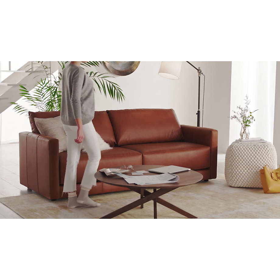 Crate barrel leather sofa sale