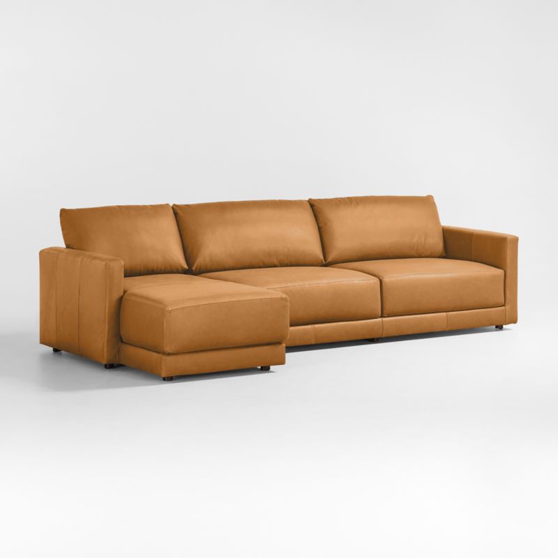 Gather Deep 2-Piece Leather Sectional Sofa with Chaise Lounge - image 11 of 7