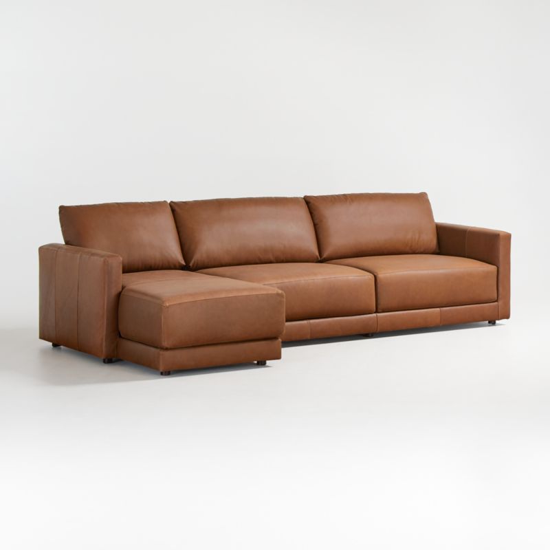 Gather Deep Leather 2-Piece Sectional Sofa - image 9 of 10