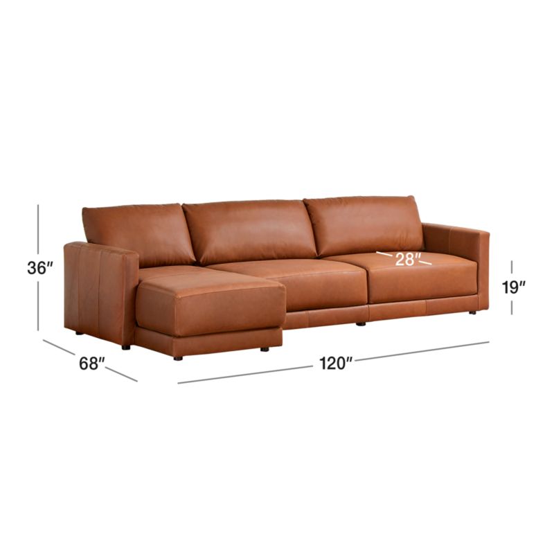 View Gather Deep Leather 2-Piece Sectional Sofa - image 4 of 12