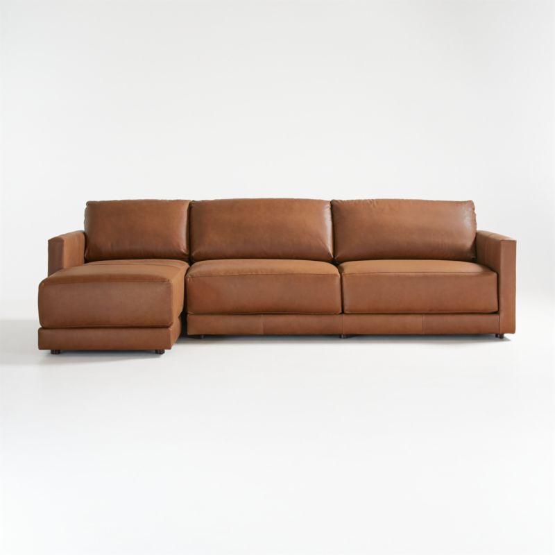 Gather Deep Leather 2-Piece Sectional Sofa - image 4 of 10