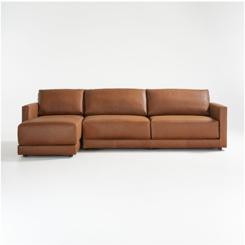 Gather Deep Leather 2-Piece Sectional Sofa - image 2 of 10