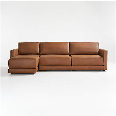 Gather Leather 2-Piece Sectional Sofa