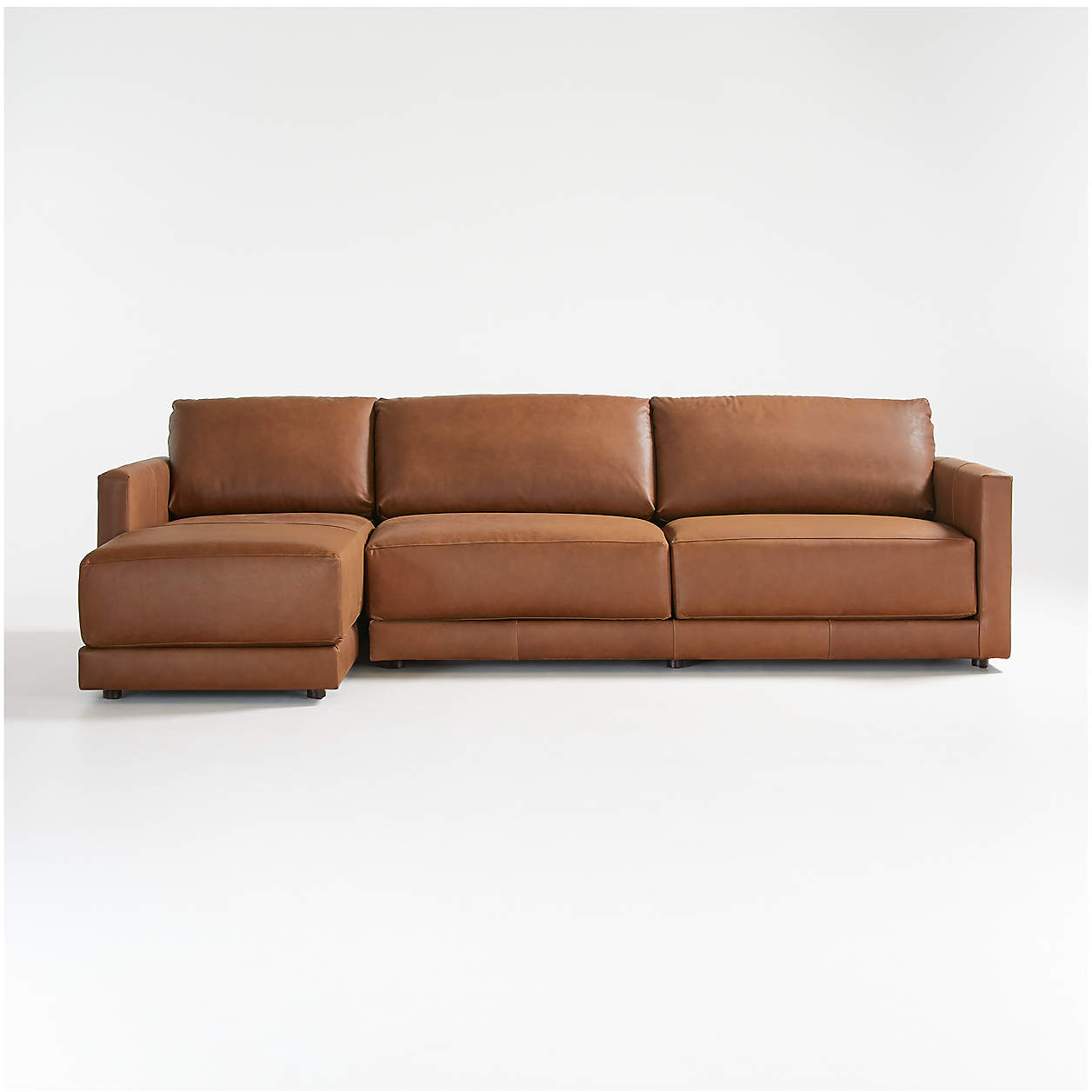 Gather Deep Leather 2Piece Sectional Sofa + Reviews Crate & Barrel