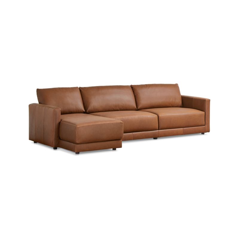 Gather Deep Leather 2-Piece Sectional Sofa - image 5 of 10