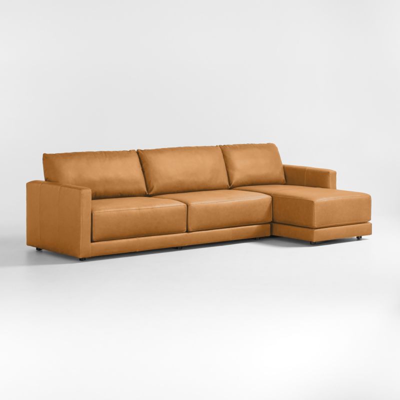 Gather 2-Piece Leather Sectional Sofa with Chaise Lounge - image 9 of 6