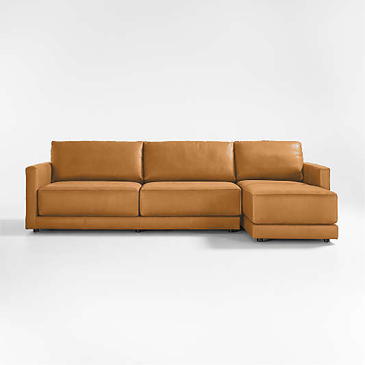 Gather 2-Piece Leather Sectional Sofa with Chaise Lounge