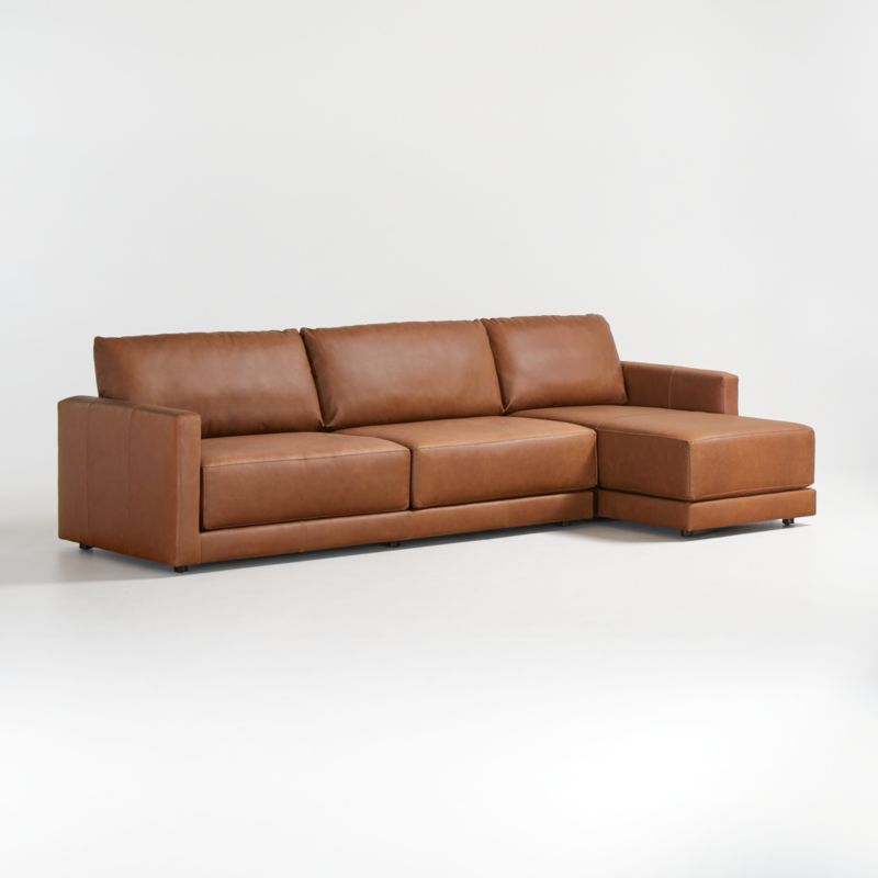 Gather Leather 2-Piece Sectional Sofa - image 10 of 9