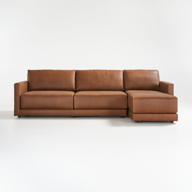 Gather Leather 2-Piece Sectional Sofa - image 3 of 9