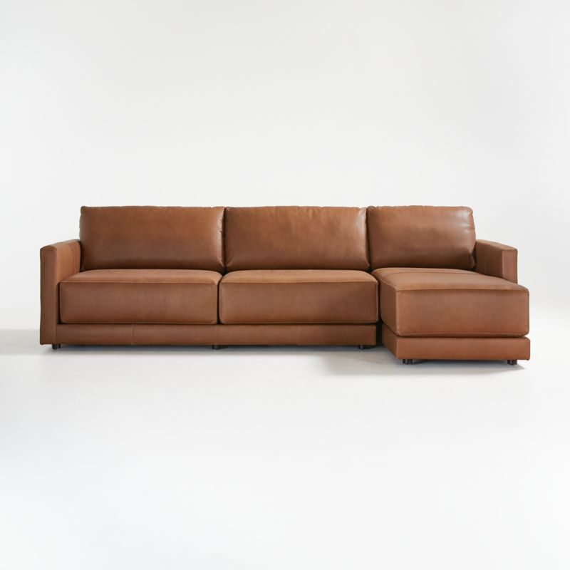 Gather Leather 2-Piece Sectional Sofa - image 1 of 9