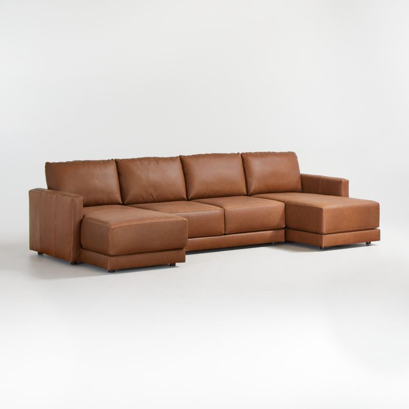 Gather Deep Leather 3-Piece Sectional Sofa - image 9 of 9