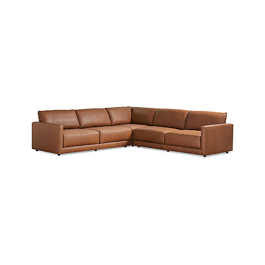 Gather Leather 3-Piece Sectional Sofa