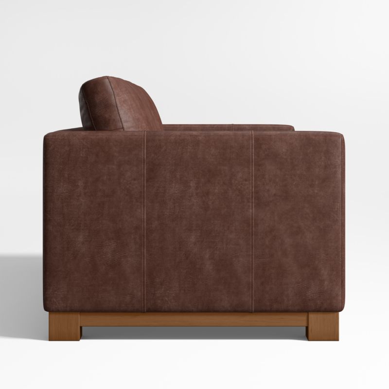 Gather Wood Base Leather Sofa 89" - image 4 of 7