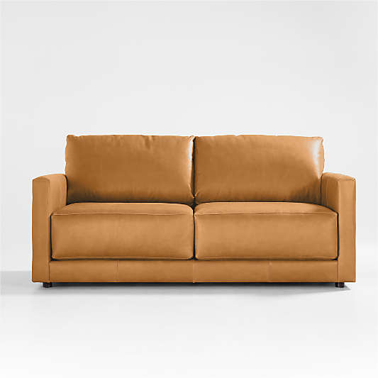 Gather Deep 77" Leather Apartment Sofa