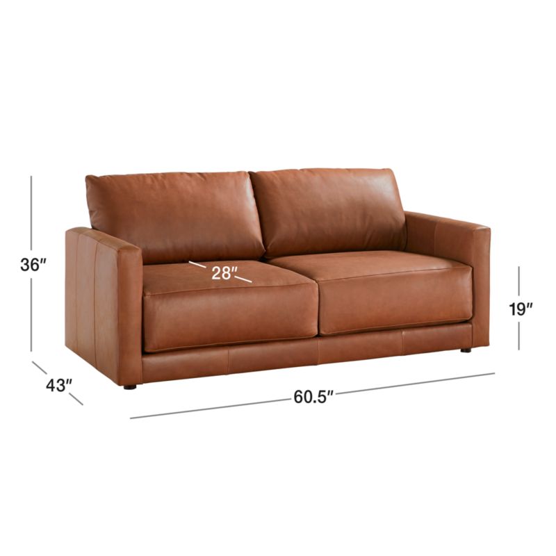 View Gather Deep Leather Apartment Sofa - image 2 of 12