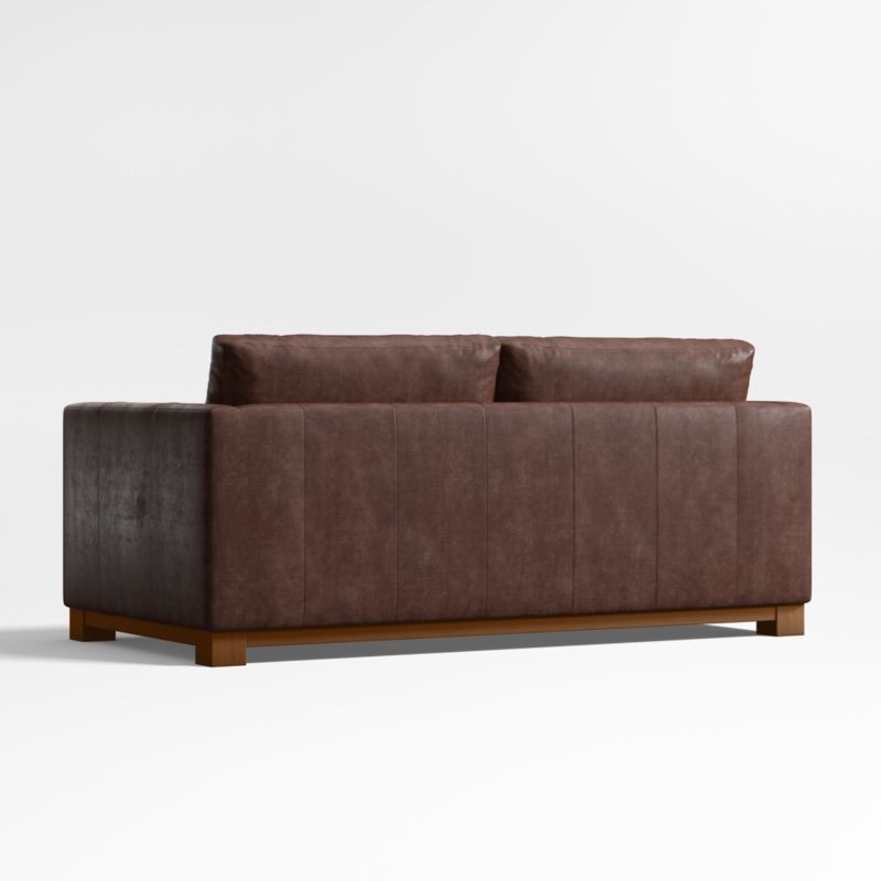 Gather Wood Base Leather Apartment Sofa 77" - image 5 of 7