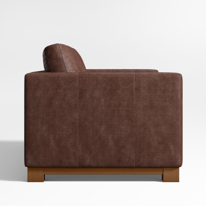 Gather Wood Base Leather Apartment Sofa 77" - image 4 of 7