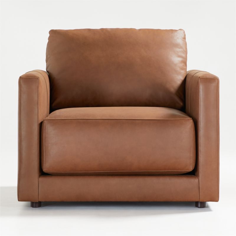 Gather Deep Leather Chair - image 3 of 9