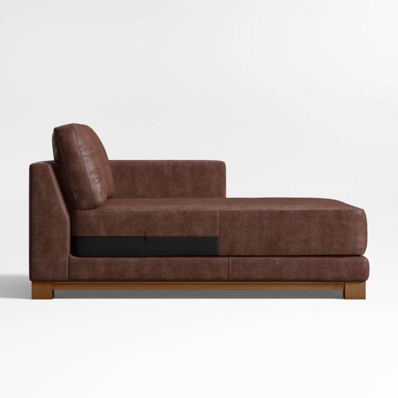 Gather Wood Base Leather Right-Arm Chaise Lounge - image 0 of 3