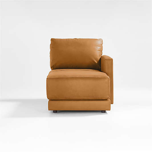 Gather Deep Leather Right-Arm Chaise Lounge Sectional Piece