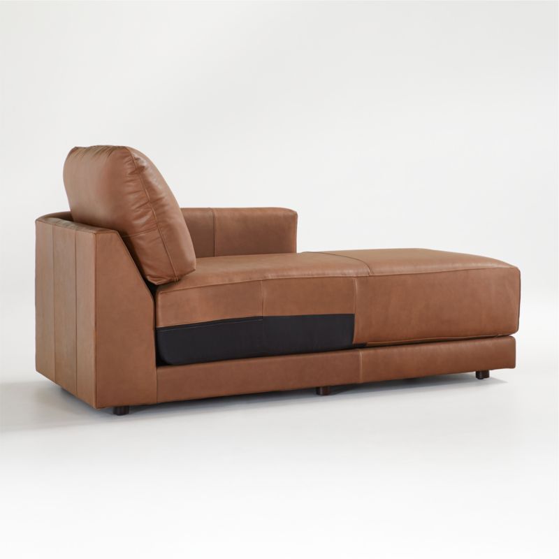 Gather Deep Leather Right-Arm Chaise - image 6 of 7