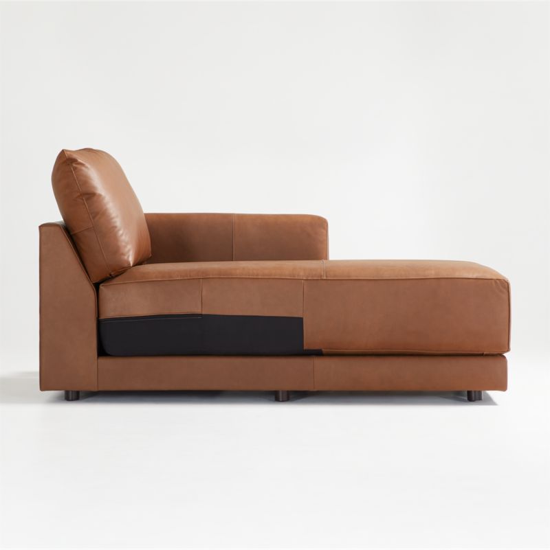 Gather Deep Leather Right-Arm Chaise - image 2 of 7