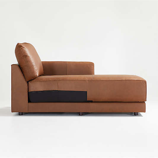 Gather Leather Right-Arm Chaise