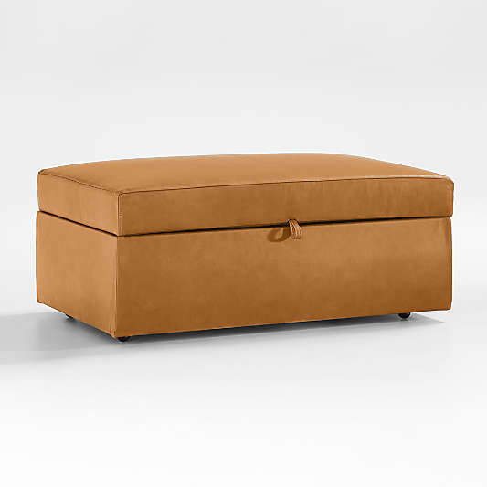 Gather Deep 42.5" Leather Storage Ottoman