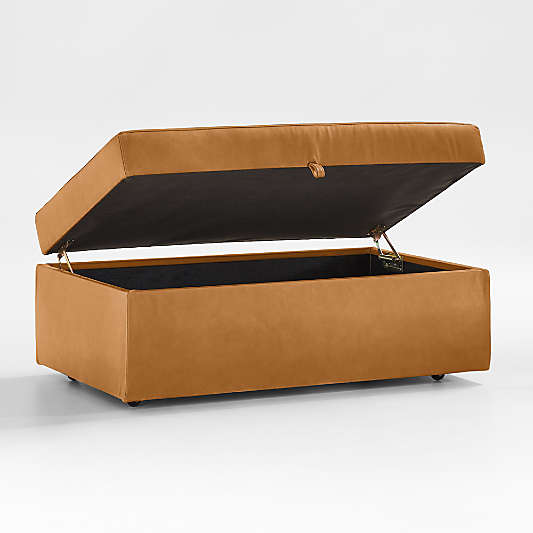 Gather Deep 42.5" Leather Storage Ottoman