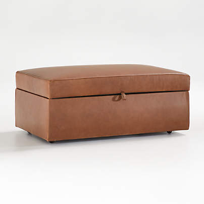 Gather Deep 42.5" Leather Storage Ottoman