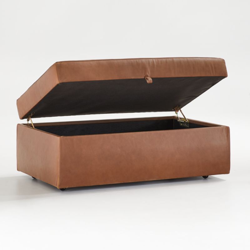 Gather Deep Leather Storage Ottoman - image 4 of 9