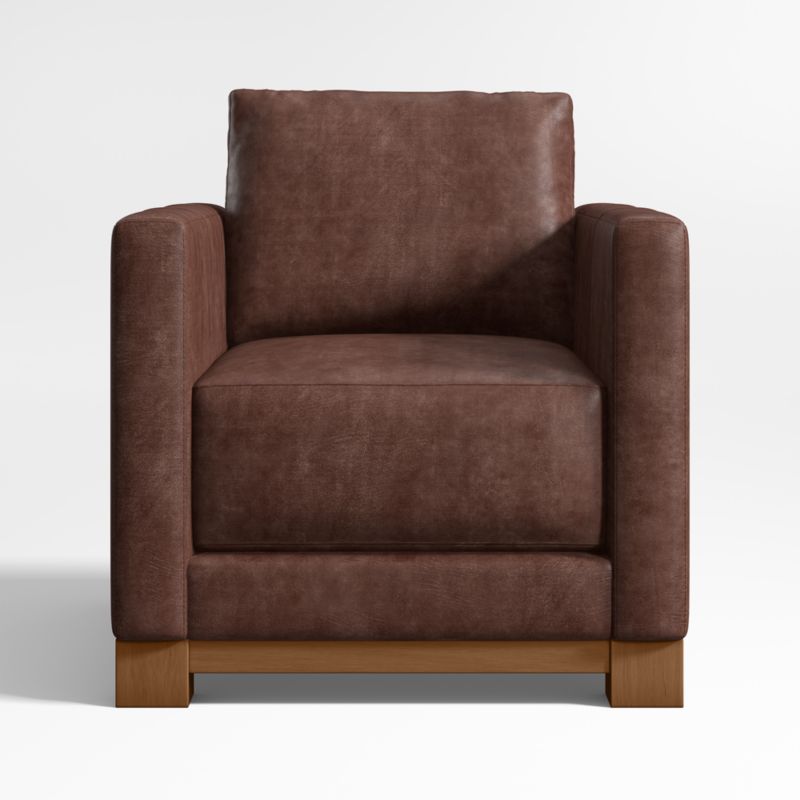 Gather Wood Base Leather Frame Chair - image 3 of 7