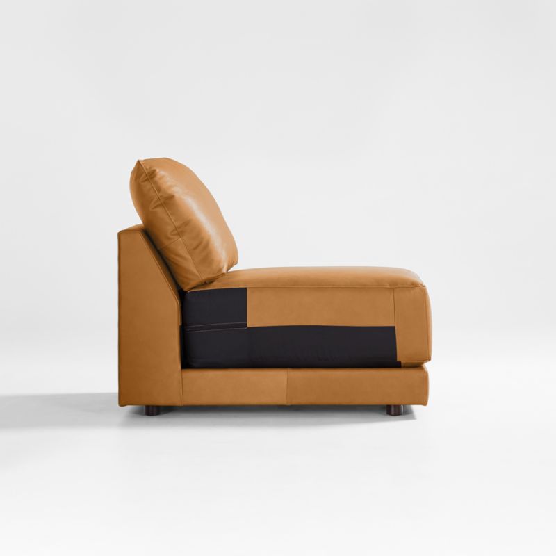 Gather Deep Leather Armless Chair Sectional Piece - image 10 of 7