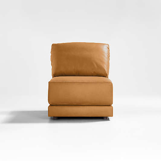 Gather Leather Armless Chair Sectional Piece