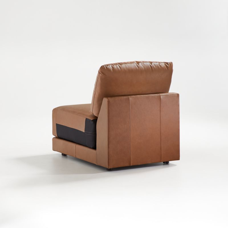 Gather Deep Leather Armless Chair - image 7 of 9